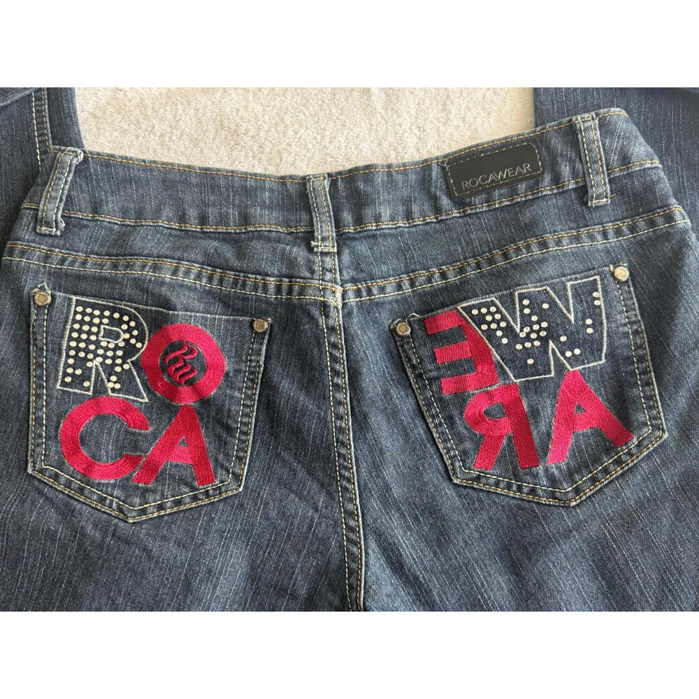 Rocawear Classic Women‎ Denim Jeans Pants 7 Glam Bling Embellished - Picture 9 of 13